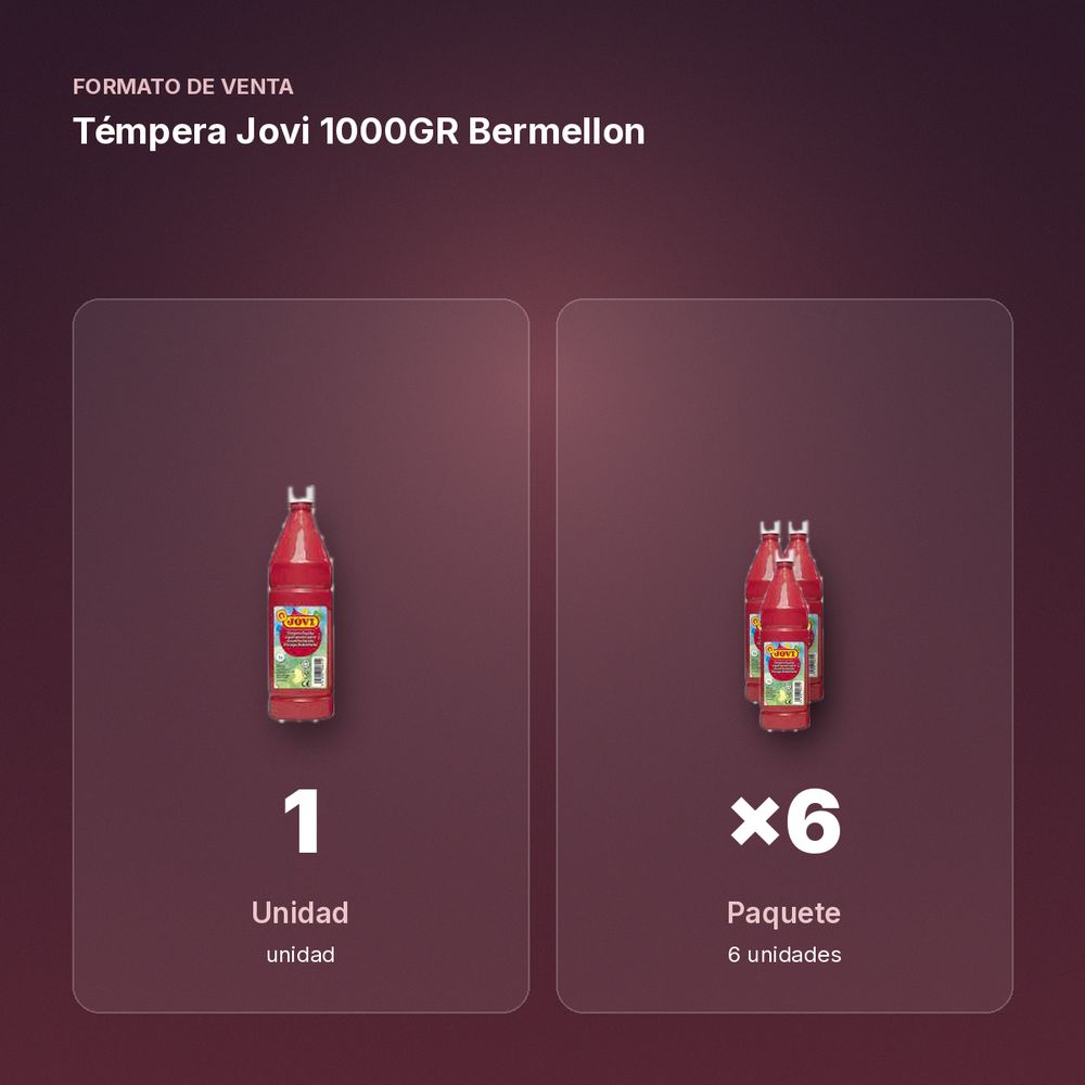TÉMPERA JOVI 1000GR BERMELLON - formato de venta: paquete de 6