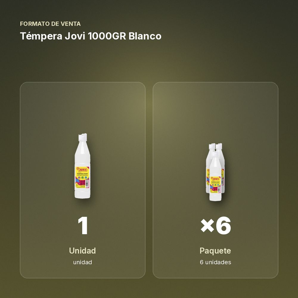 TÉMPERA JOVI 1000GR BLANCO - formato de venta: paquete de 6