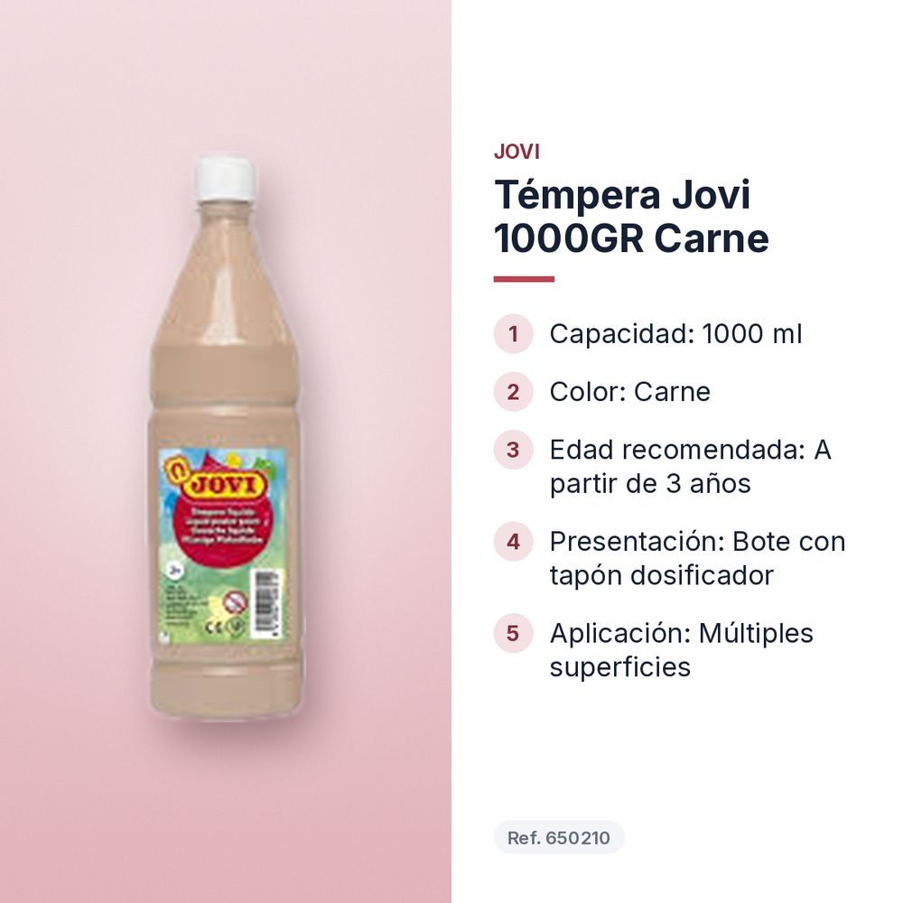 TÉMPERA JOVI 1000GR CARNE - características principales