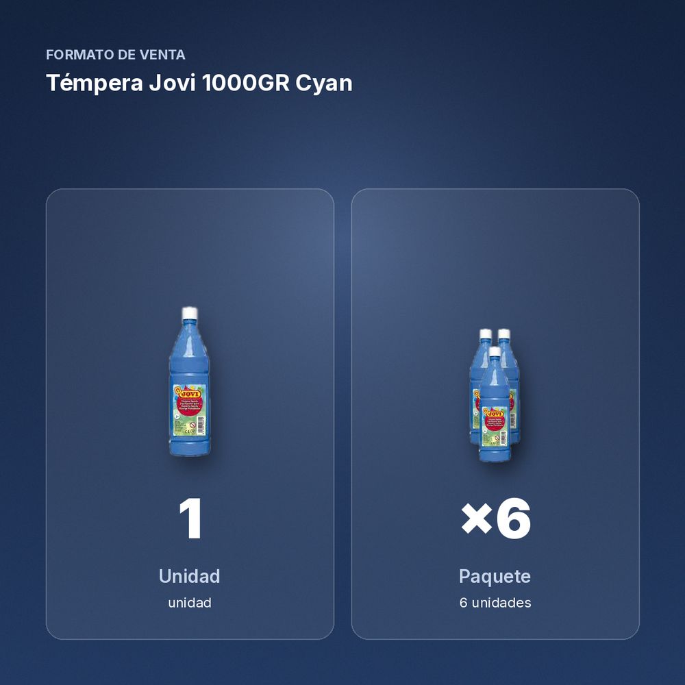 TÉMPERA JOVI 1000GR CYAN - formato de venta: paquete de 6
