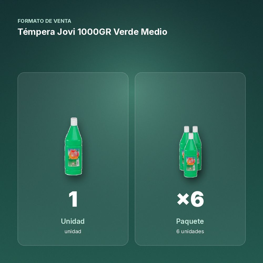 TÉMPERA JOVI 1000GR VERDE MEDIO - formato de venta: paquete de 6