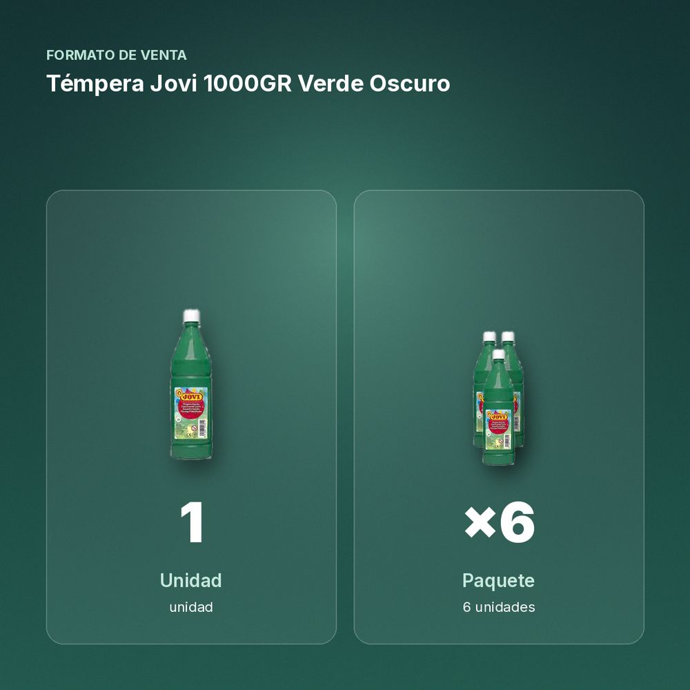 TÉMPERA JOVI 1000GR VERDE OSCURO - formato de venta: paquete de 6