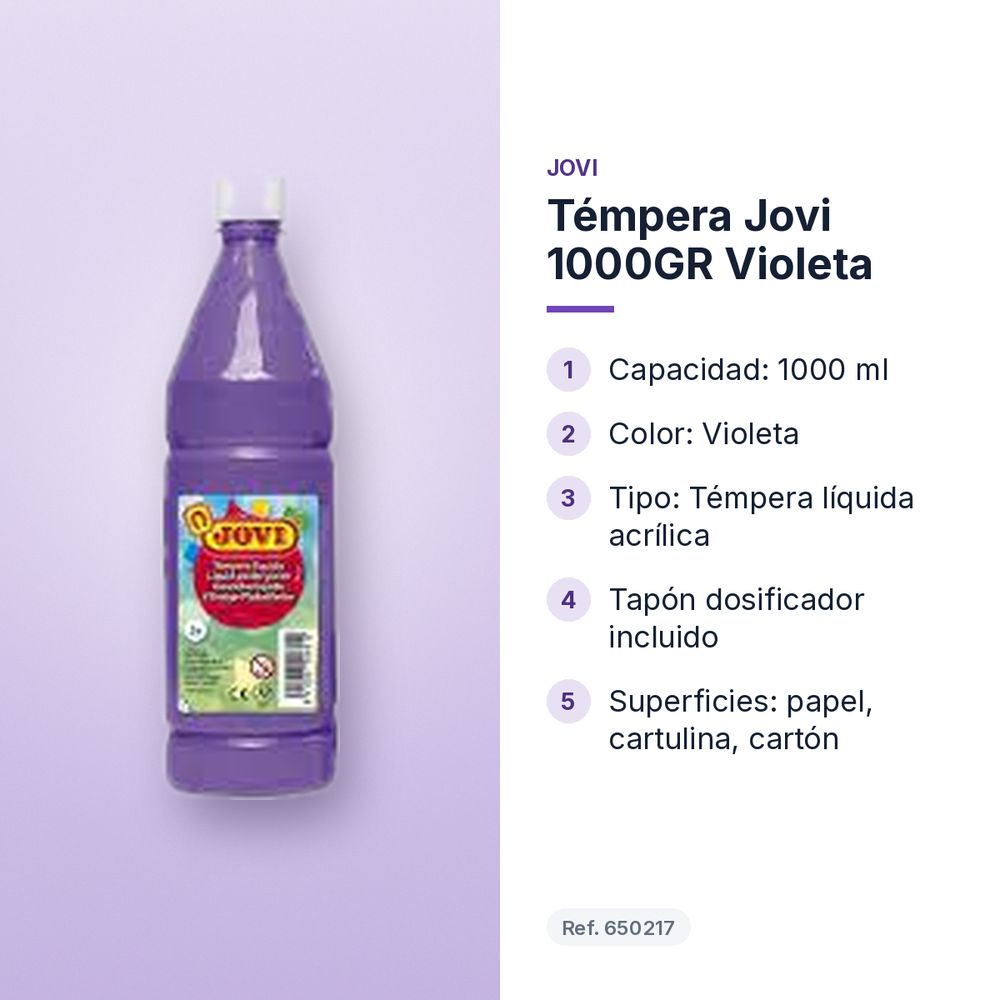 TÉMPERA JOVI 1000GR VIOLETA - características principales