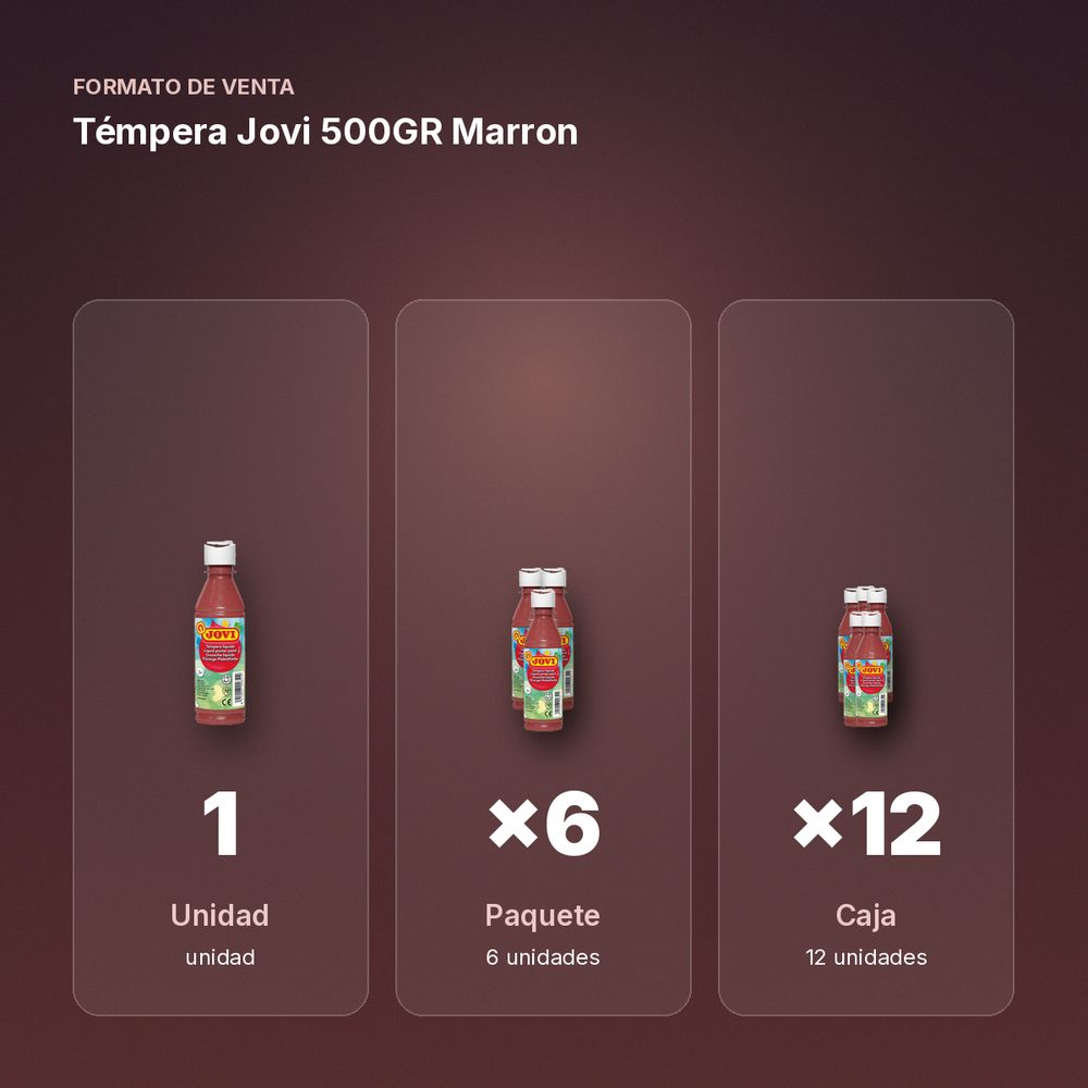TÉMPERA JOVI 500GR MARRON - formato de venta: paquete de 6, caja de 12