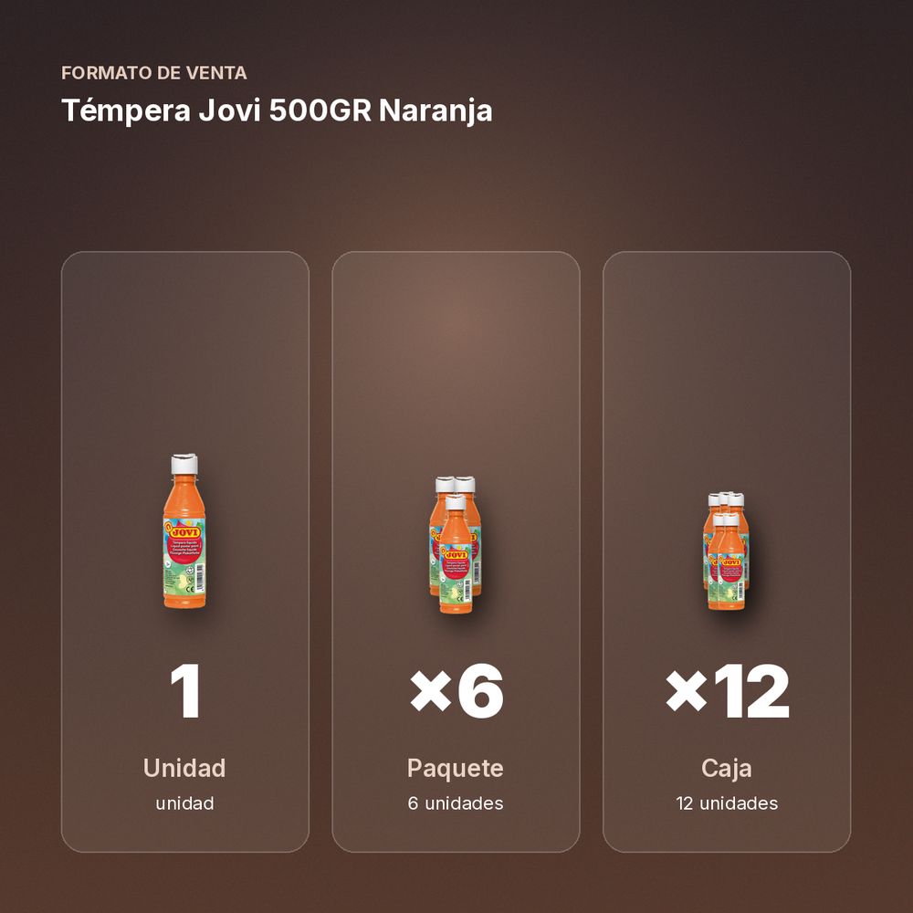 TÉMPERA JOVI 500GR NARANJA - formato de venta: paquete de 6, caja de 12