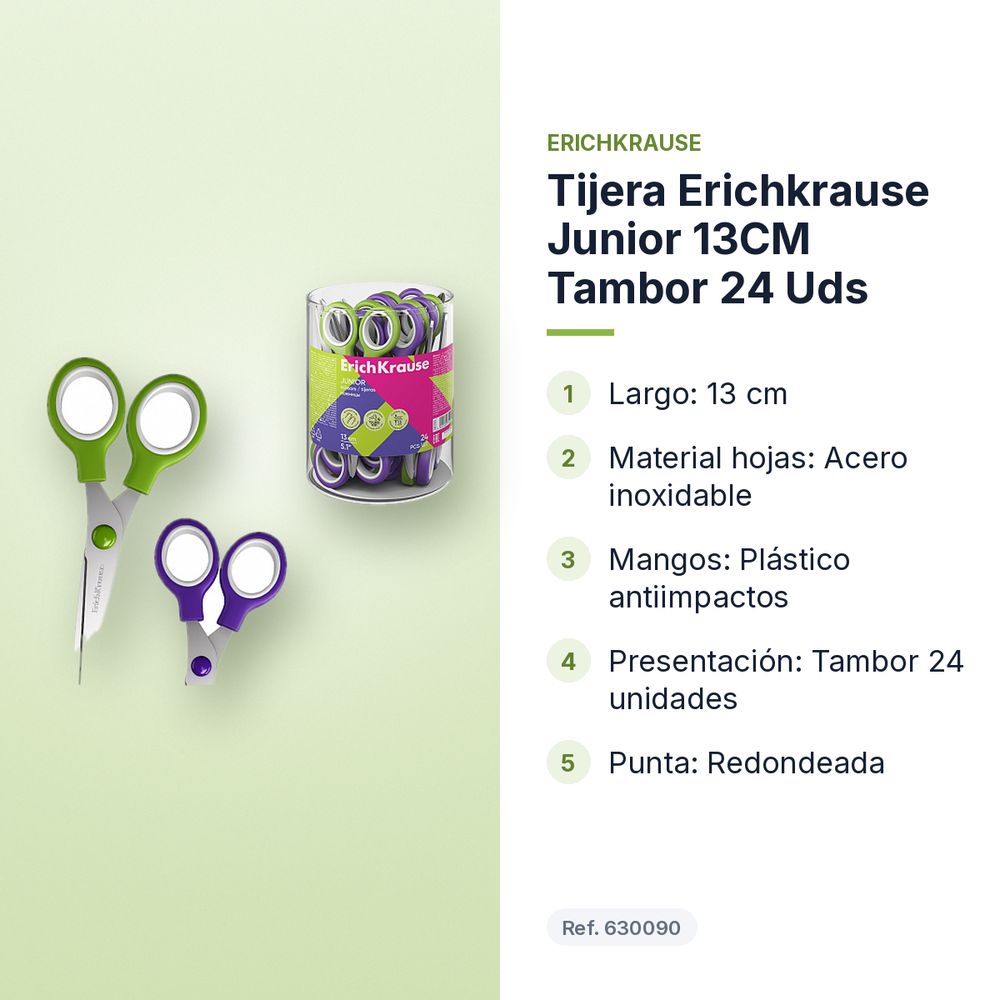 TIJERA ERICHKRAUSE JUNIOR 13CM TAMBOR 24 UDS - características principales
