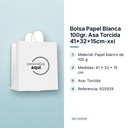 BOLSA PAPEL BLANCA 100GR. ASA TORCIDA 41*32+15CM-XXI  - características principales