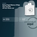 BOLSA PAPEL BLANCA 100GR. ASA TORCIDA 41*32+15CM-XXI  - resumen de atributos