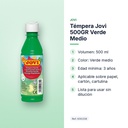 TÉMPERA JOVI 500GR VERDE MEDIO - características principales