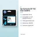 HP CARTUCHO Nº 712 CIAN 3ED67A - características principales