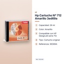 HP CARTUCHO Nº 712 AMARILLO 3ED69A - características principales