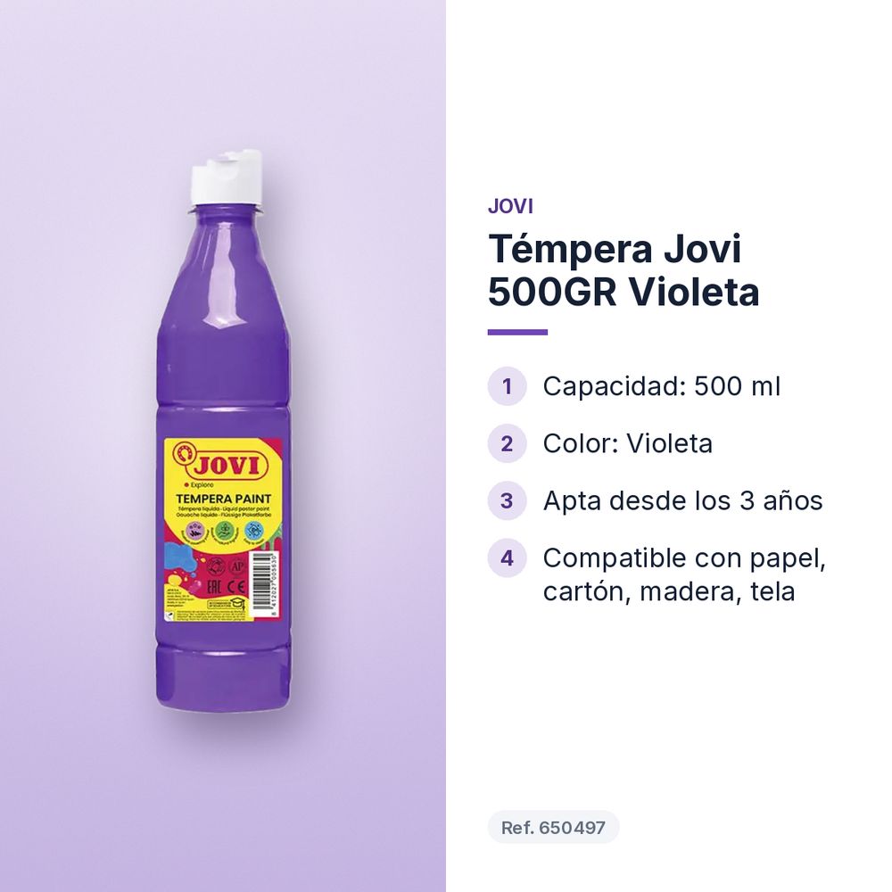 TÉMPERA JOVI 500GR VIOLETA - características principales