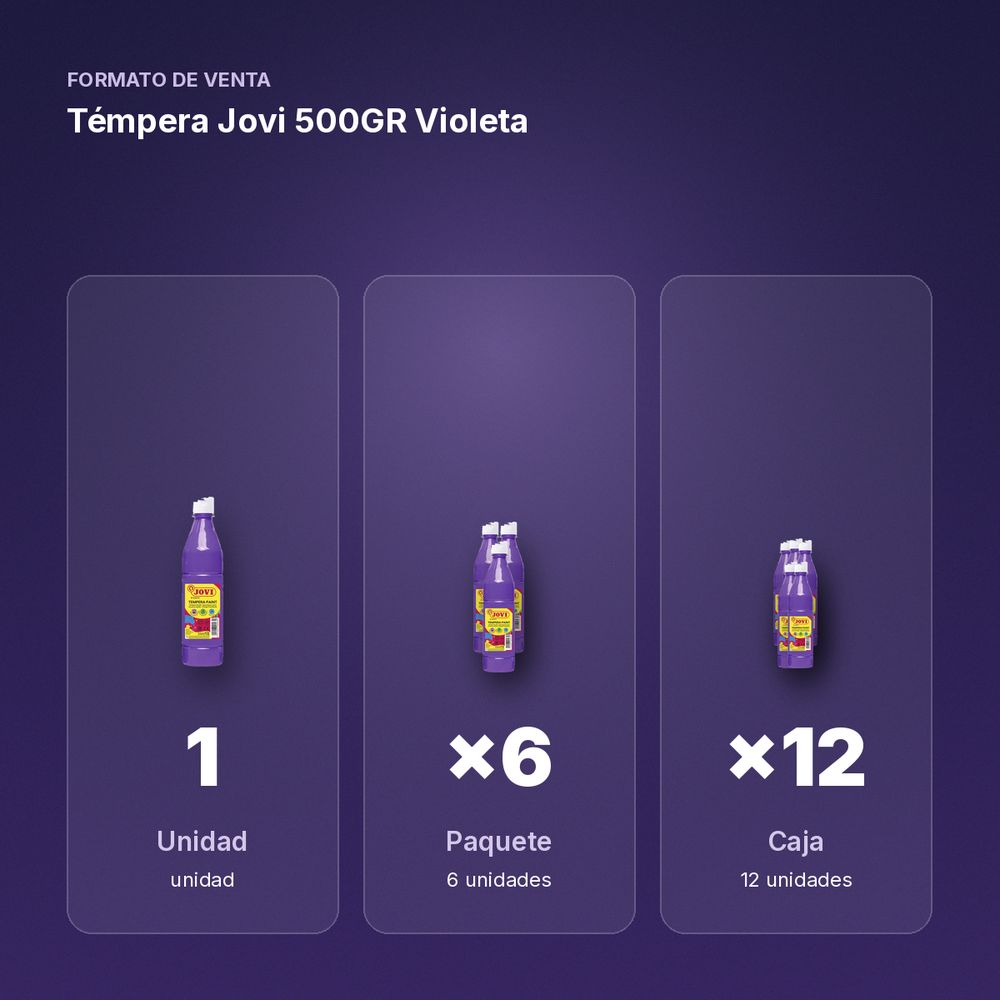 TÉMPERA JOVI 500GR VIOLETA - formato de venta: paquete de 6, caja de 12