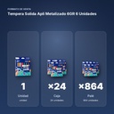 TEMPERA SOLIDA APLI METALIZADO 6GR 6 UNIDADES - formato de venta: caja de 24, palé de 864