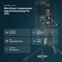 MICRÓFONO CONDENSADOR IGGUAL PODCASTING PRO GRIS - resumen de atributos