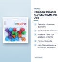 POMPON BRILLANTE SURTIDO 25MM 20 UDS - características principales