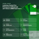 LÁMINAS GOMA EVA PRIMAVERA ADHESIVAS 20×30CM 2MM PACK DE 4 - resumen de atributos