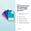 LÁMINAS GOMA EVA FRIOS ADHESIVAS 20×30CM 2MM PACK DE 4 - características principales