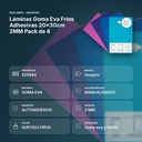 LÁMINAS GOMA EVA FRIOS ADHESIVAS 20×30CM 2MM PACK DE 4 - resumen de atributos