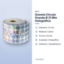 GOMETS CÍRCULO GRANDE Ø 21 MM HOLOGRÁFICO  - características principales