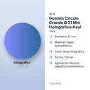 GOMETS CÍRCULO GRANDE Ø 21 MM HOLOGRÁFICO AZUL - características principales