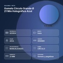 GOMETS CÍRCULO GRANDE Ø 21 MM HOLOGRÁFICO AZUL - resumen de atributos