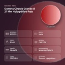 GOMETS CÍRCULO GRANDE Ø 21 MM HOLOGRÁFICO ROJO - resumen de atributos