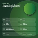 GOMETS CÍRCULO GRANDE Ø 21 MM HOLOGRÁFICO VERDE - resumen de atributos