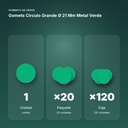 GOMETS CÍRCULO GRANDE Ø 21 MM METAL VERDE - formato de venta: paquete de 20, caja de 120