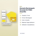 GOMETS RECTANGULO GRANDE Ø 21 MM AMARILLO - características principales