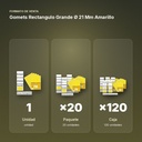 GOMETS RECTANGULO GRANDE Ø 21 MM AMARILLO - formato de venta: paquete de 20, caja de 120