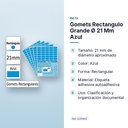 GOMETS RECTANGULO GRANDE Ø 21 MM AZUL - características principales