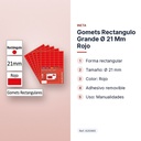 GOMETS RECTANGULO GRANDE Ø 21 MM ROJO - características principales