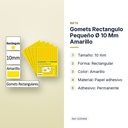 GOMETS RECTANGULO PEQUEÑO Ø 10 MM AMARILLO - características principales