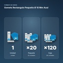 GOMETS RECTANGULO PEQUEÑO Ø 10 MM AZUL - formato de venta: paquete de 20, caja de 120