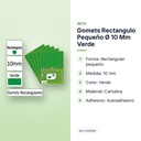 GOMETS RECTANGULO PEQUEÑO Ø 10 MM VERDE - características principales