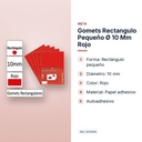 GOMETS RECTANGULO PEQUEÑO Ø 10 MM ROJO - características principales