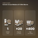 GOMETS CIRCULO MEDIANO Ø 15 MM MARRON - formato de venta: paquete de 20, caja de 400