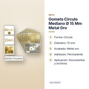 GOMETS CIRCULO MEDIANO Ø 15 MM METAL ORO - características principales