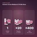 GOMETS CIRCULO MEDIANO Ø 15 MM ROSA - formato de venta: paquete de 20, caja de 400