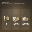 GOMETS CIRCULO PEQUEÑO Ø 10 MM METAL ORO - formato de venta: paquete de 20, caja de 120