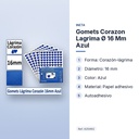 GOMETS CORAZON LAGRIMA Ø 16 MM AZUL - características principales