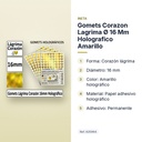 GOMETS CORAZON LAGRIMA Ø 16 MM HOLOGRAFICO AMARILLO - características principales
