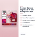 GOMETS CORAZON LAGRIMA Ø 16 MM HOLOGRAFICO ROJO - características principales