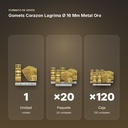 GOMETS CORAZON LAGRIMA Ø 16 MM METAL ORO - formato de venta: paquete de 20, caja de 120