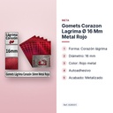 GOMETS CORAZON LAGRIMA Ø 16 MM METAL ROJO - características principales