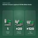 GOMETS CORAZON LAGRIMA Ø 16 MM METAL VERDE - formato de venta: paquete de 20, caja de 120