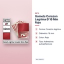 GOMETS CORAZON LAGRIMA Ø 16 MM ROJO - características principales