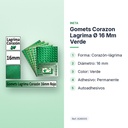 GOMETS CORAZON LAGRIMA Ø 16 MM VERDE - características principales