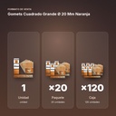 GOMETS CUADRADO GRANDE Ø 20 MM NARANJA - formato de venta: paquete de 20, caja de 120